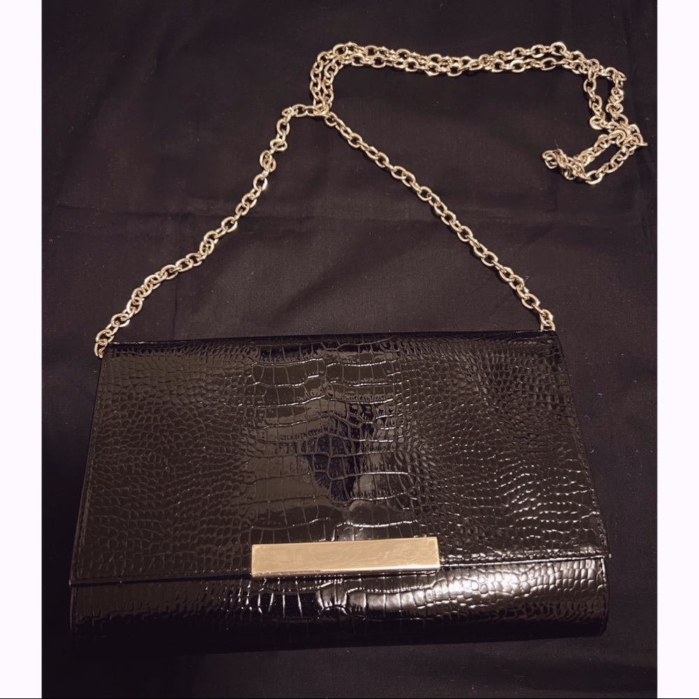 Crocodile Embossed Faux Leather Clutch Evening Crossbody Bag Purse